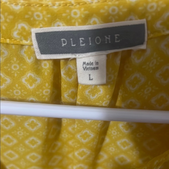 Eileen Fisher Yellow Flutter Sleeve Blouse - Picture 2 of 3